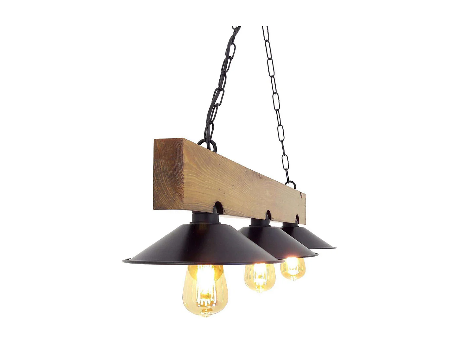 Suspension en bois 3 abat-jour Sabka