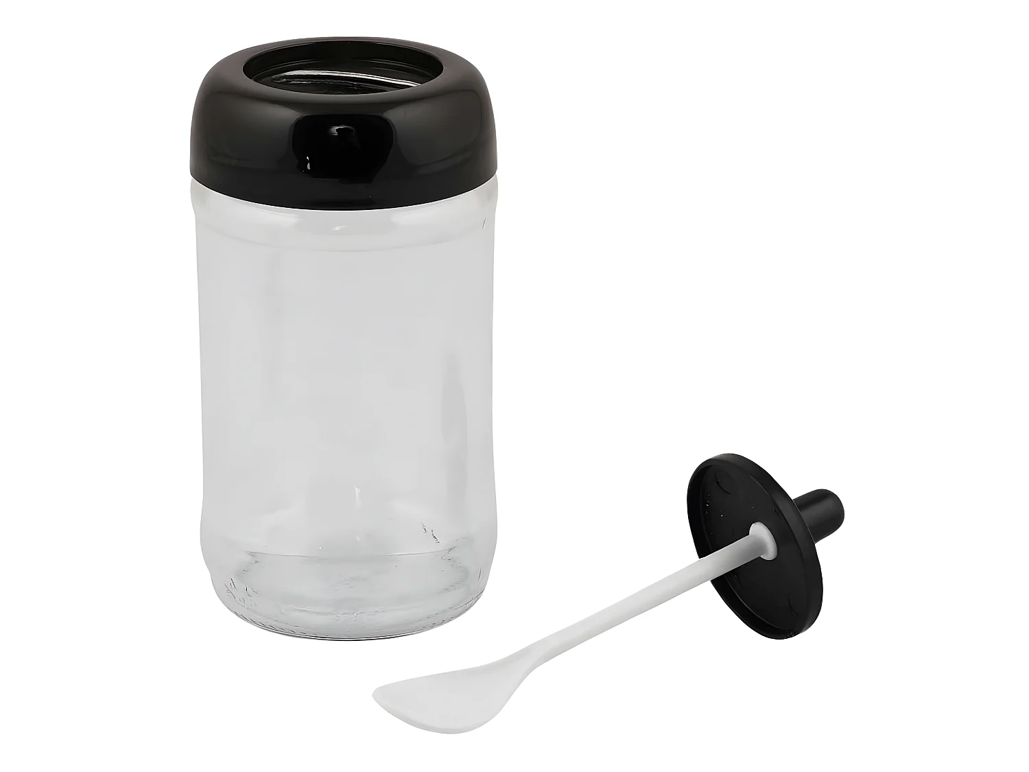 Lot de 12 pots d'épices couvercle avec cuillère Lionash H13cm Verre Transparent