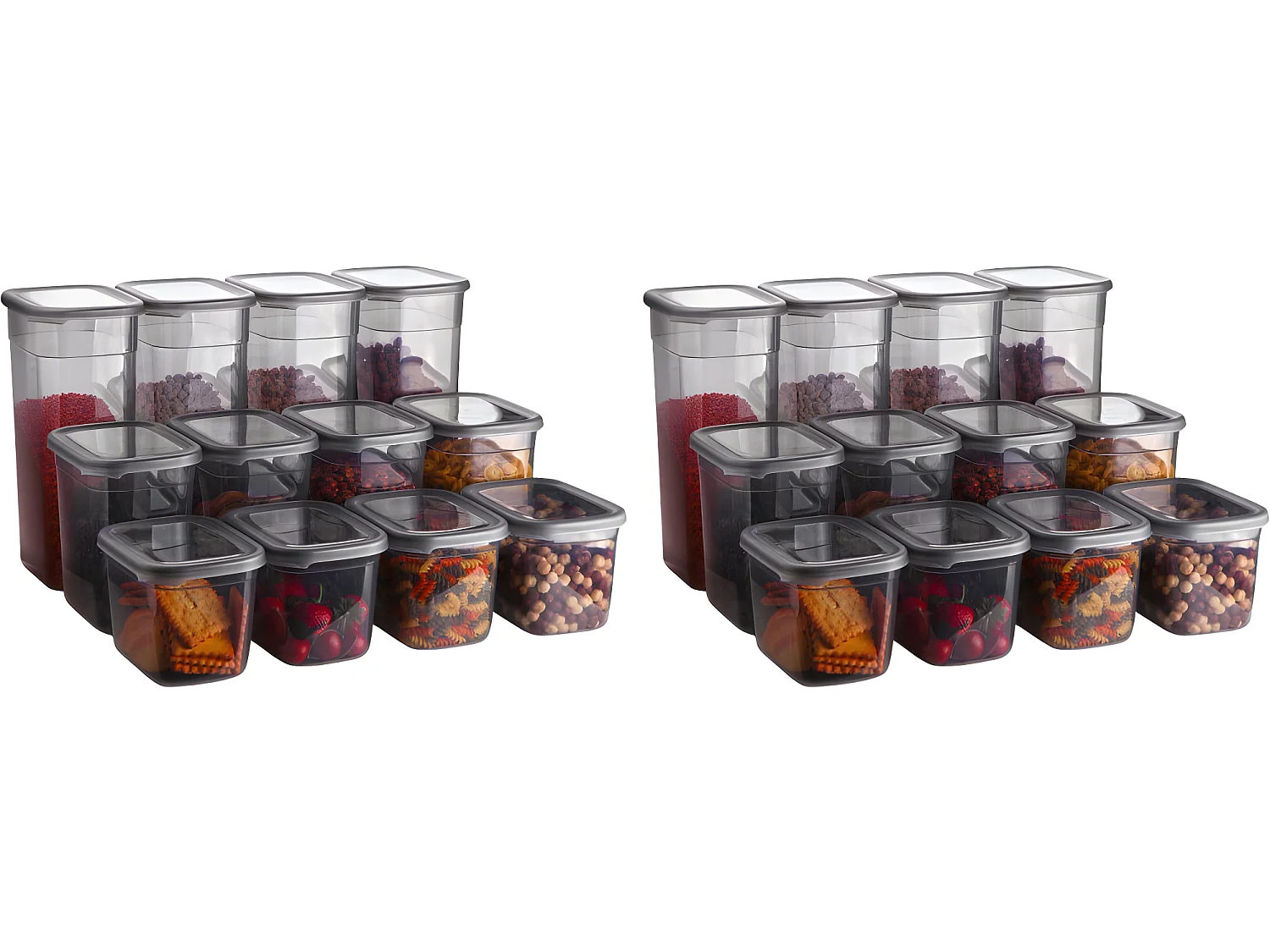 Boîte de conservation en plastique gris (Lot de 24)