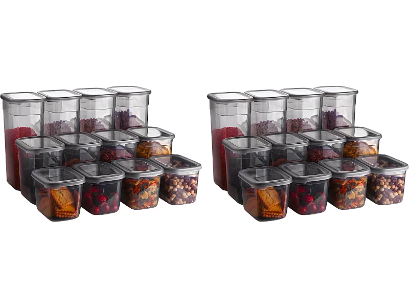 Boîte de conservation en plastique gris (Lot de 24)