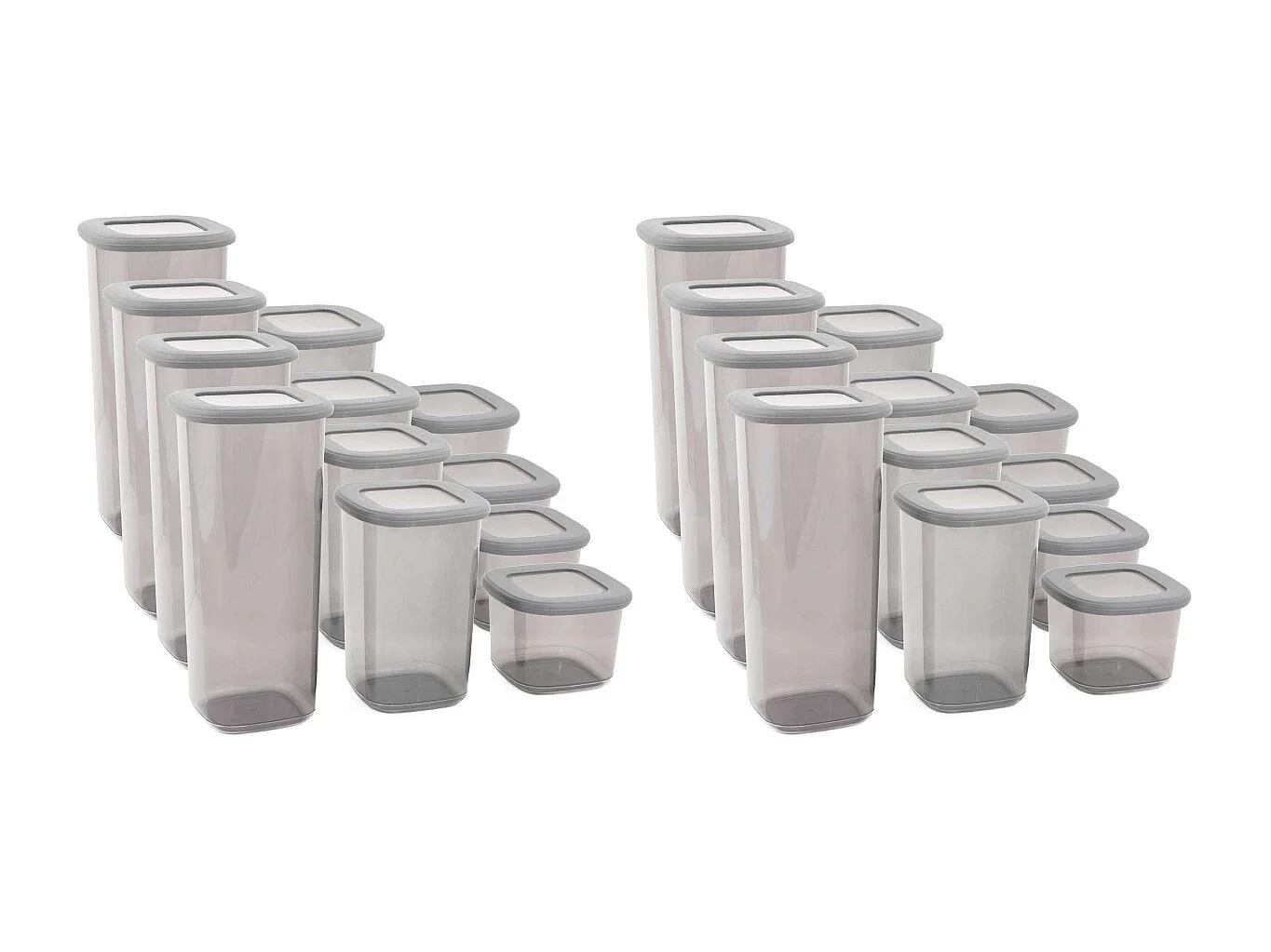 Lot de 24 boites de conservation 3 dimensions Vezin Transparent et Anthracite