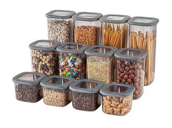 Lot de 24 boites de conservation 3 dimensions Vezin Transparent et Anthracite