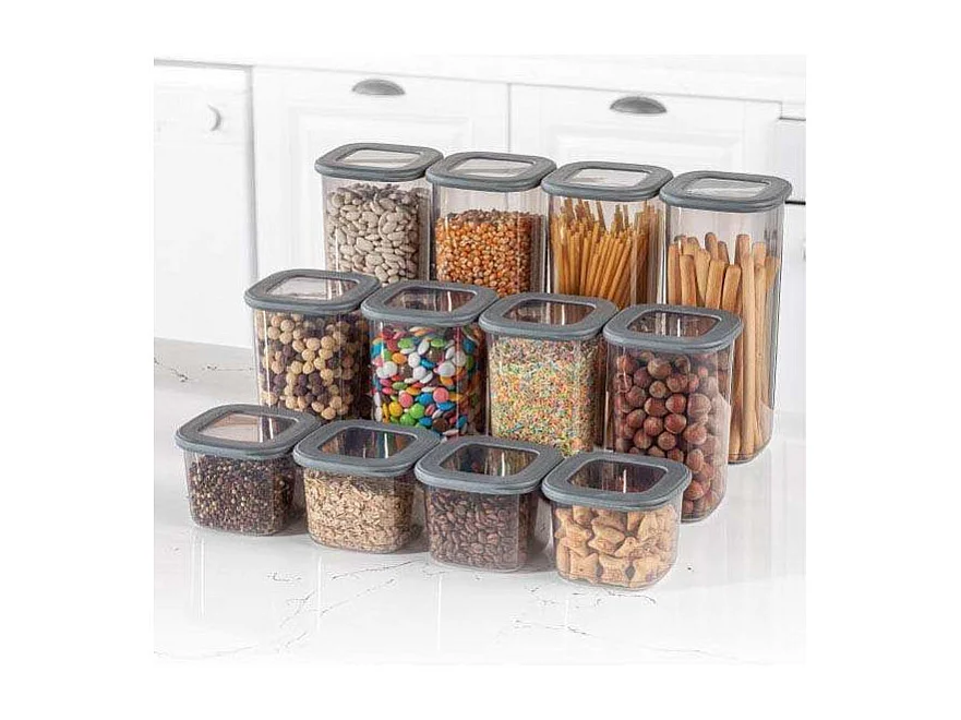 Lot de 24 boites de conservation 3 dimensions Vezin Transparent et Anthracite