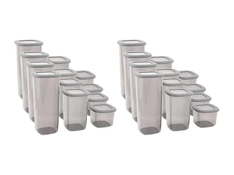 Lot de 24 boites de conservation 3 dimensions Vezin Transparent et Anthracite