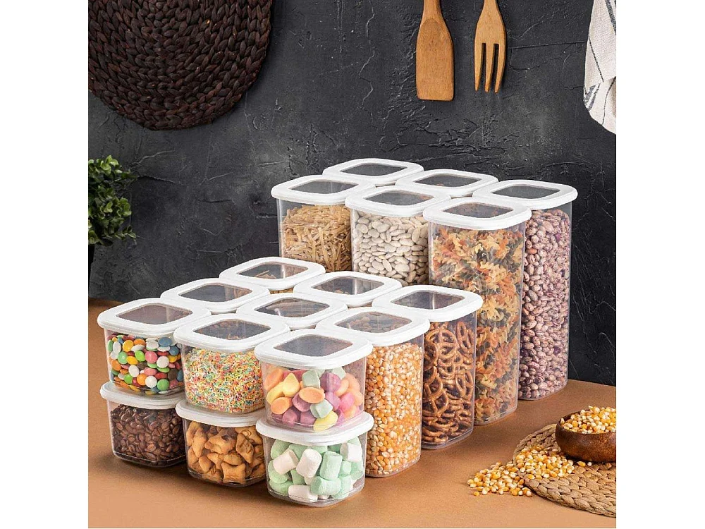 Boîte de conservation en plastique blanc Box 18 pièces