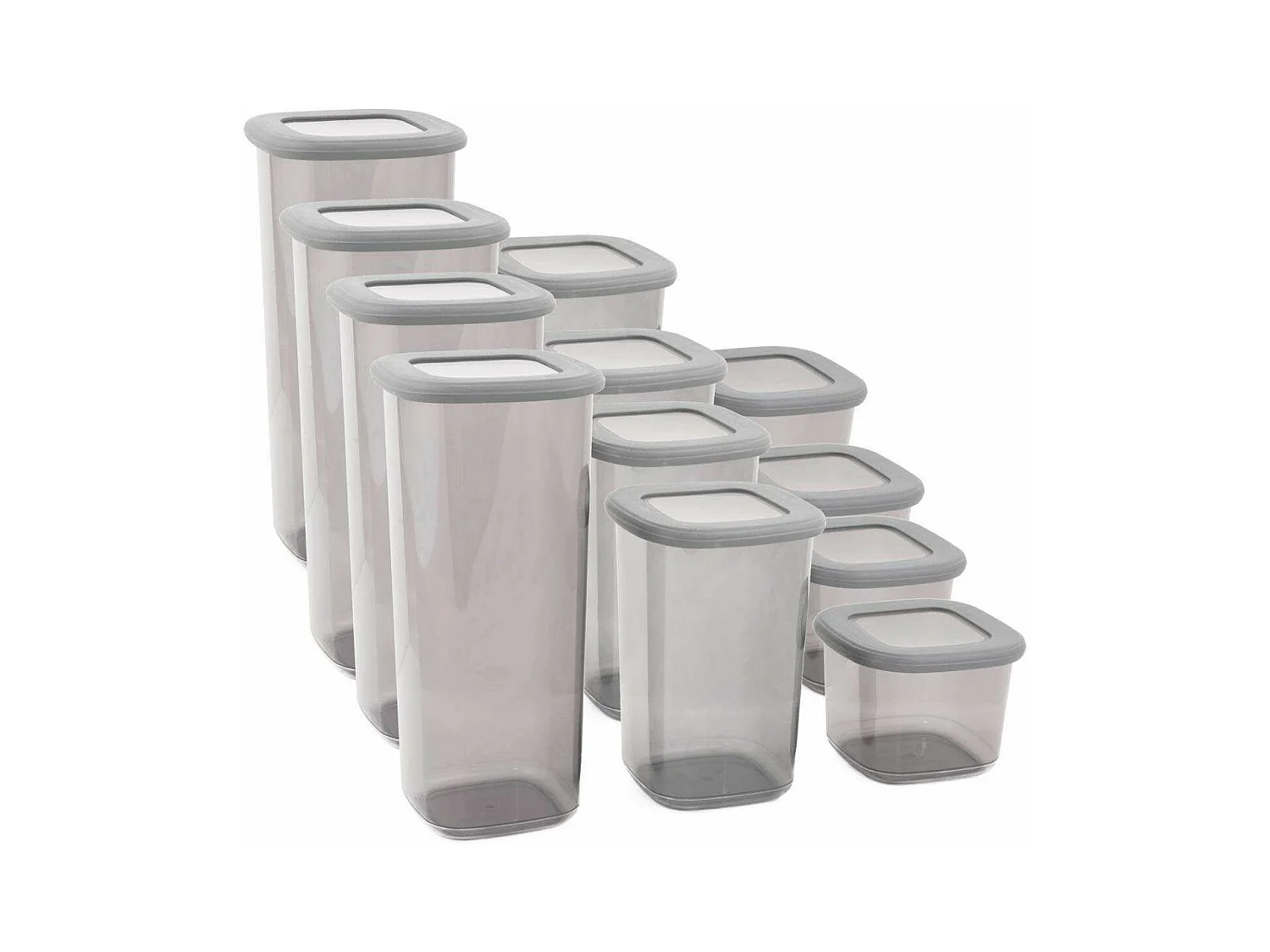 Boîte de conservation en plastique transparent et anthracite Box 12 pièces