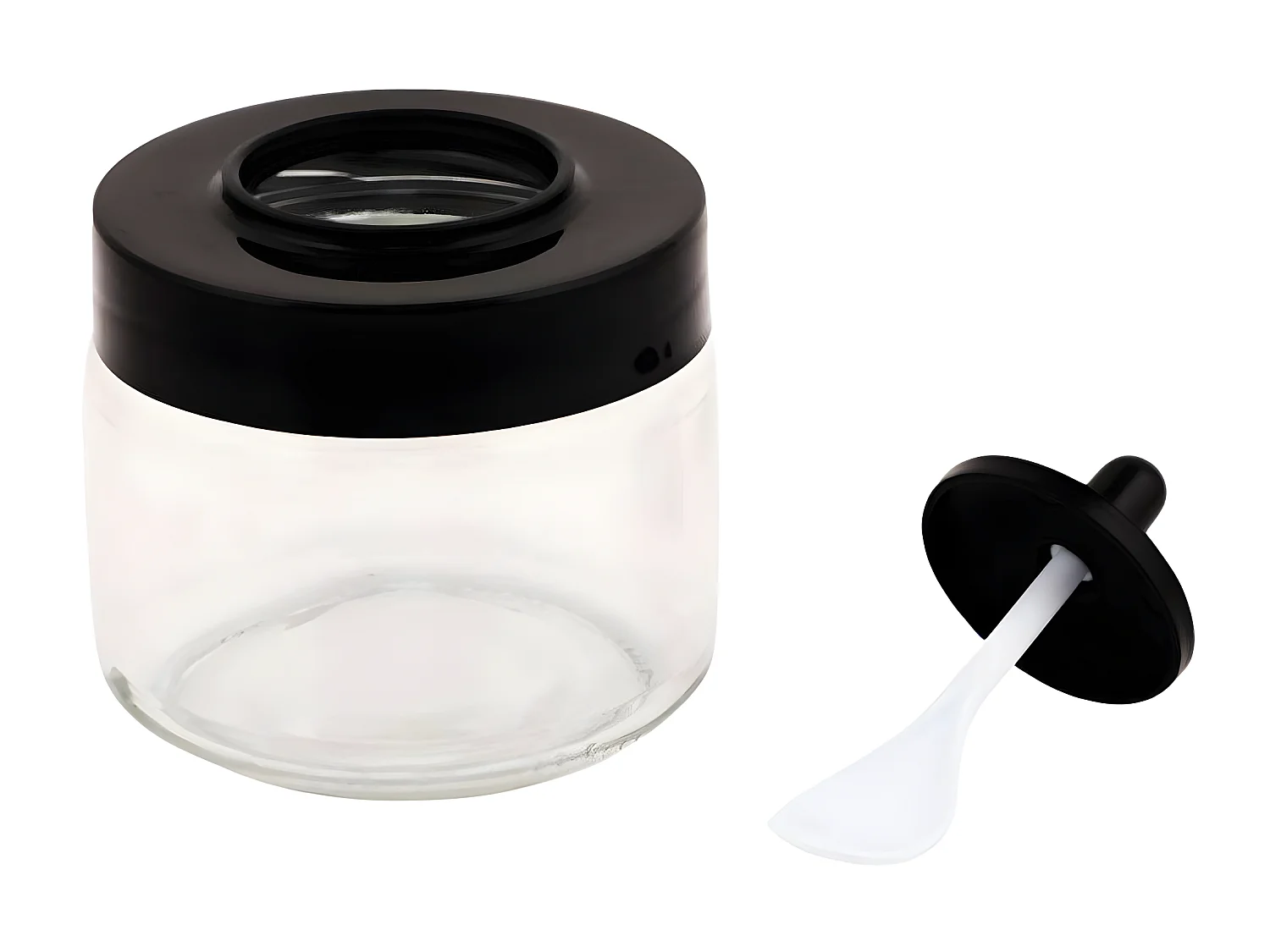 Lot de 12 pots d'épices couvercle avec cuillère Lionash H8cm Verre Transparent