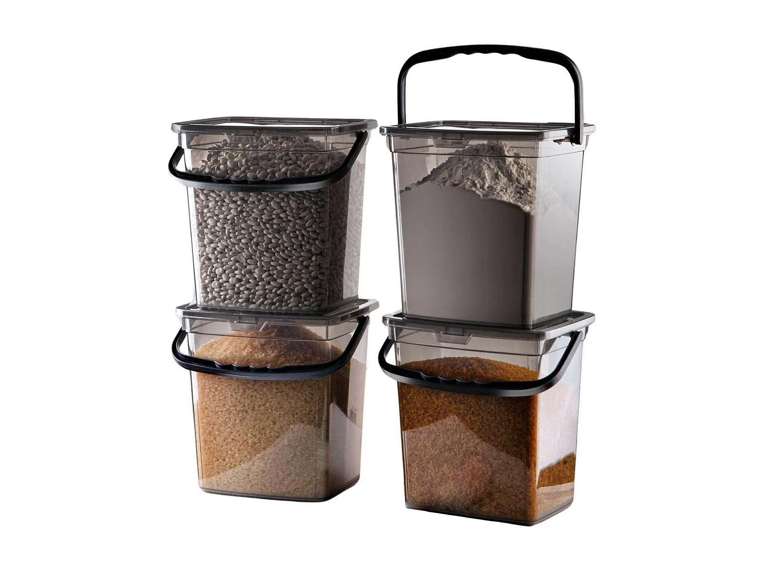 Boîte de conservation en plastique avec anse Storage (Lot de 4)