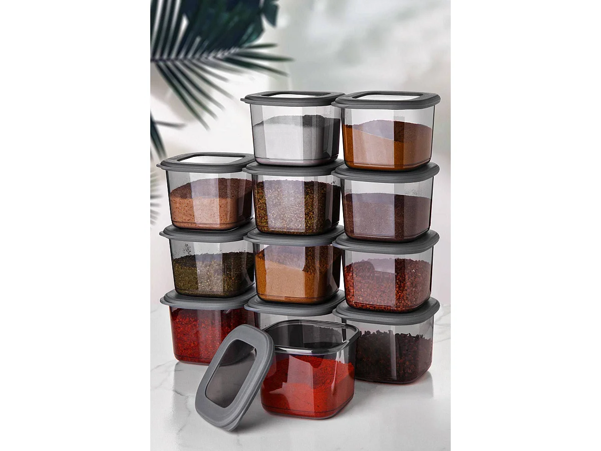 Lot de 12 boites de conservation Vezin 550ml Gris foncé