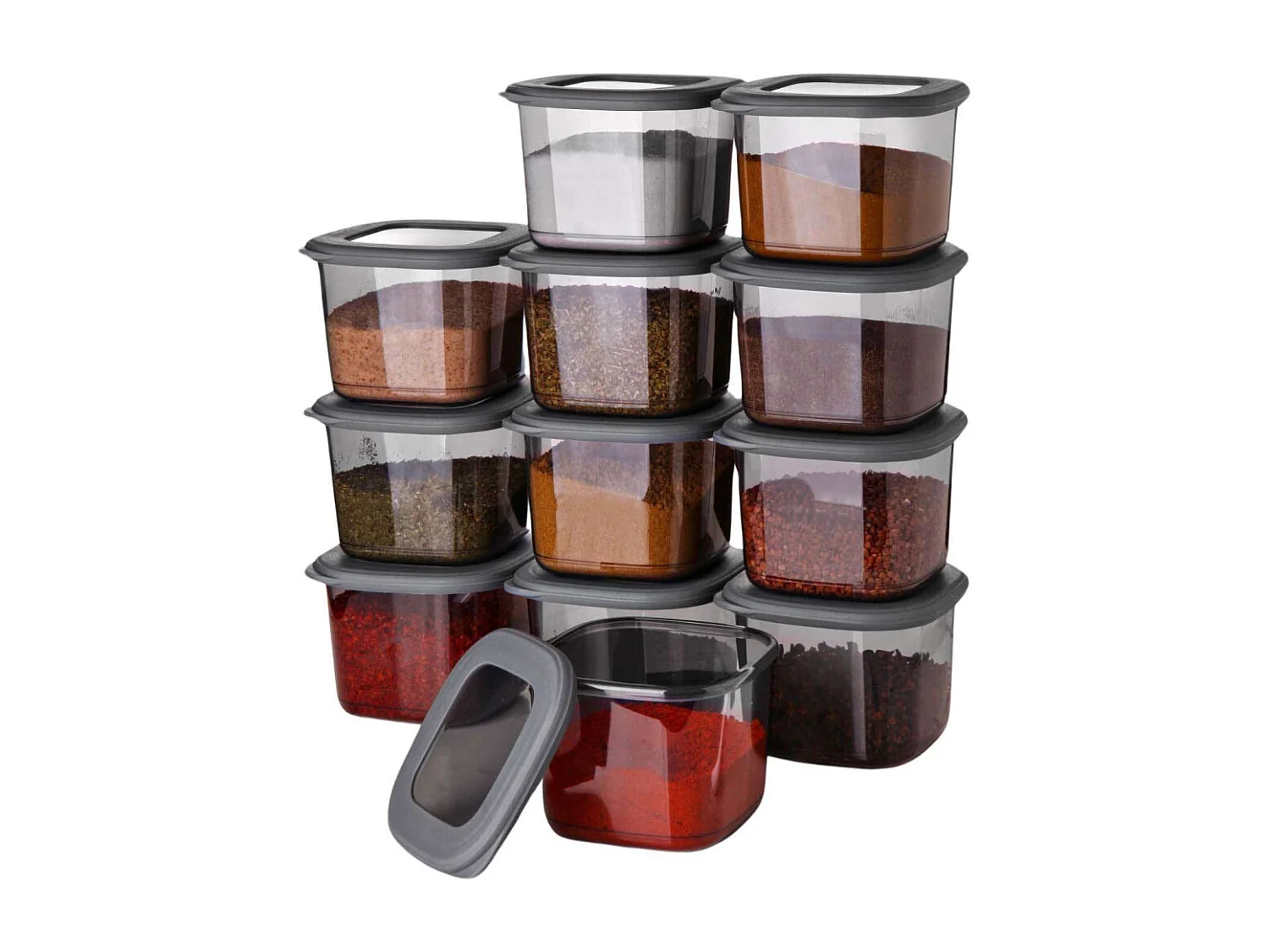 Lot de 12 boites de conservation Vezin 550ml Gris foncé