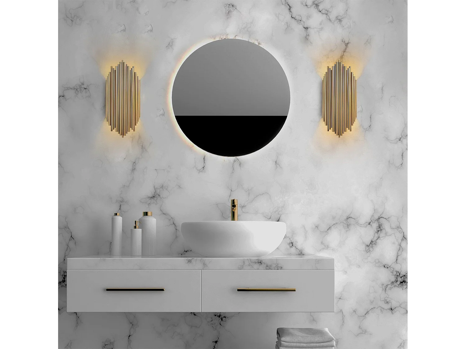 Applique murale Lillira L22xH50cm Métal Or