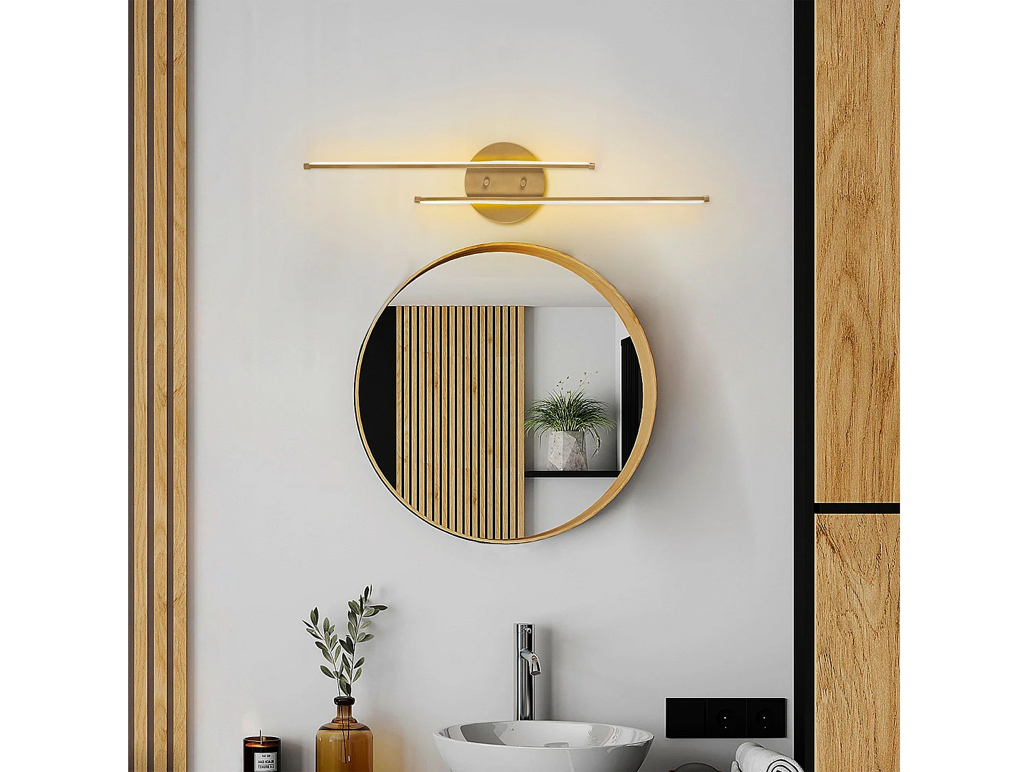 Applique murale Glorona H86cm Métal Or