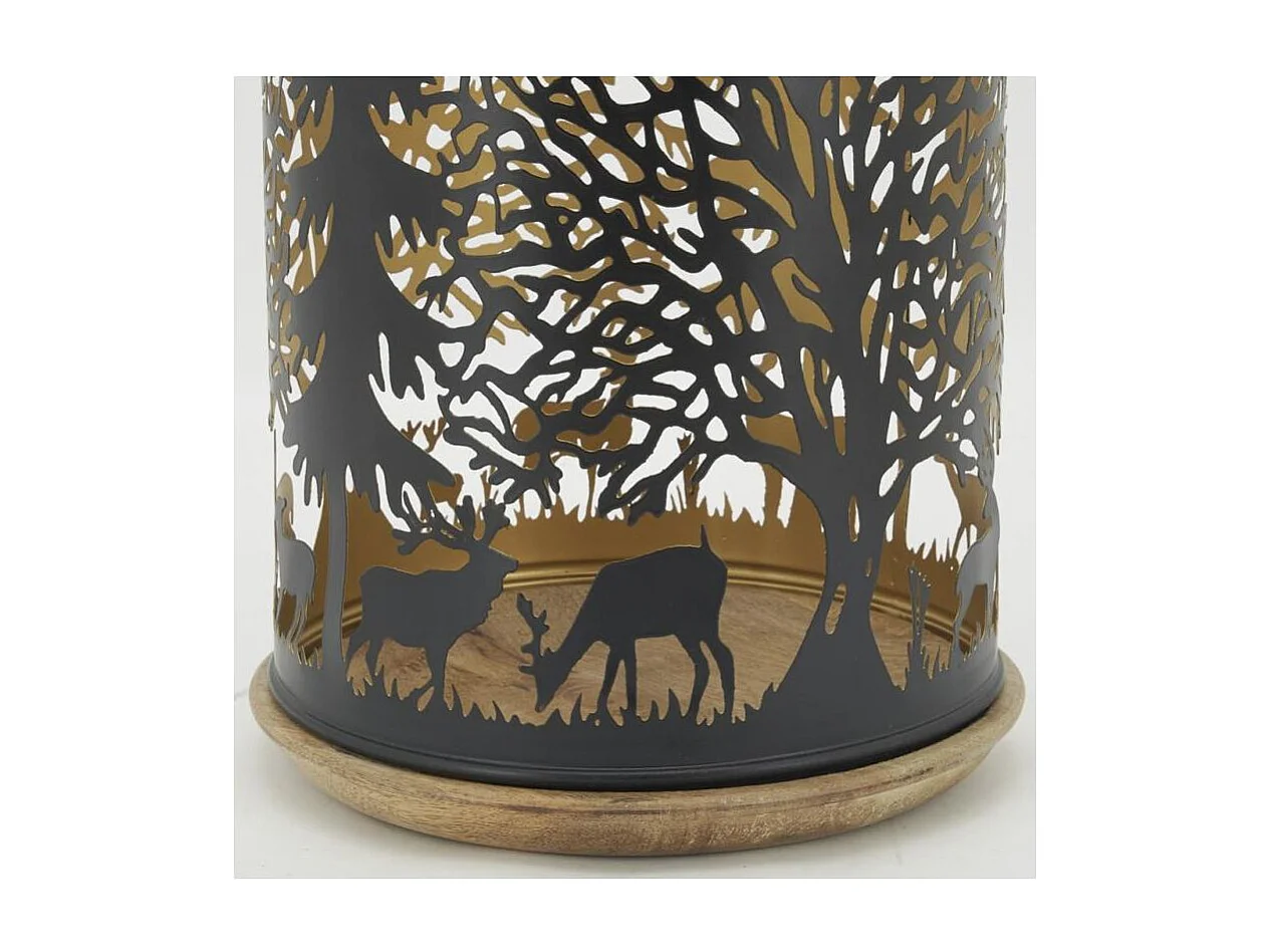 Lanterne en bois et métal Cerf