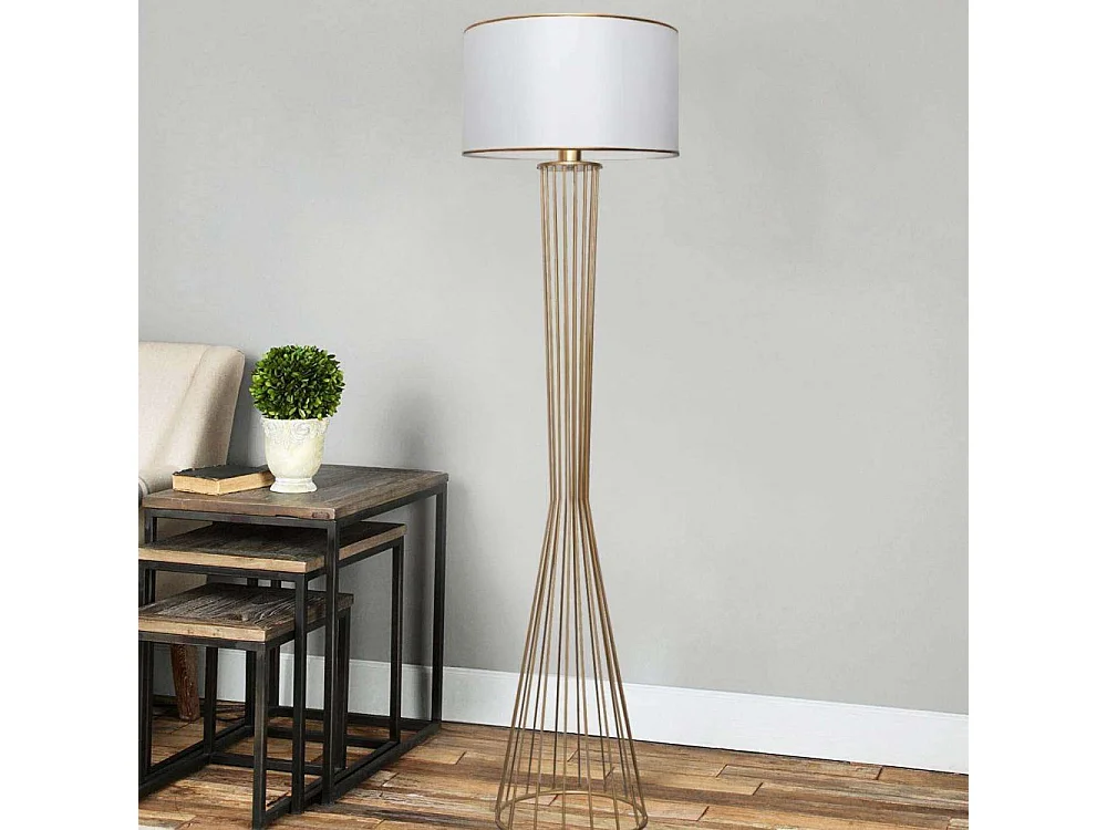 Lampadaire en métal doré Lamp