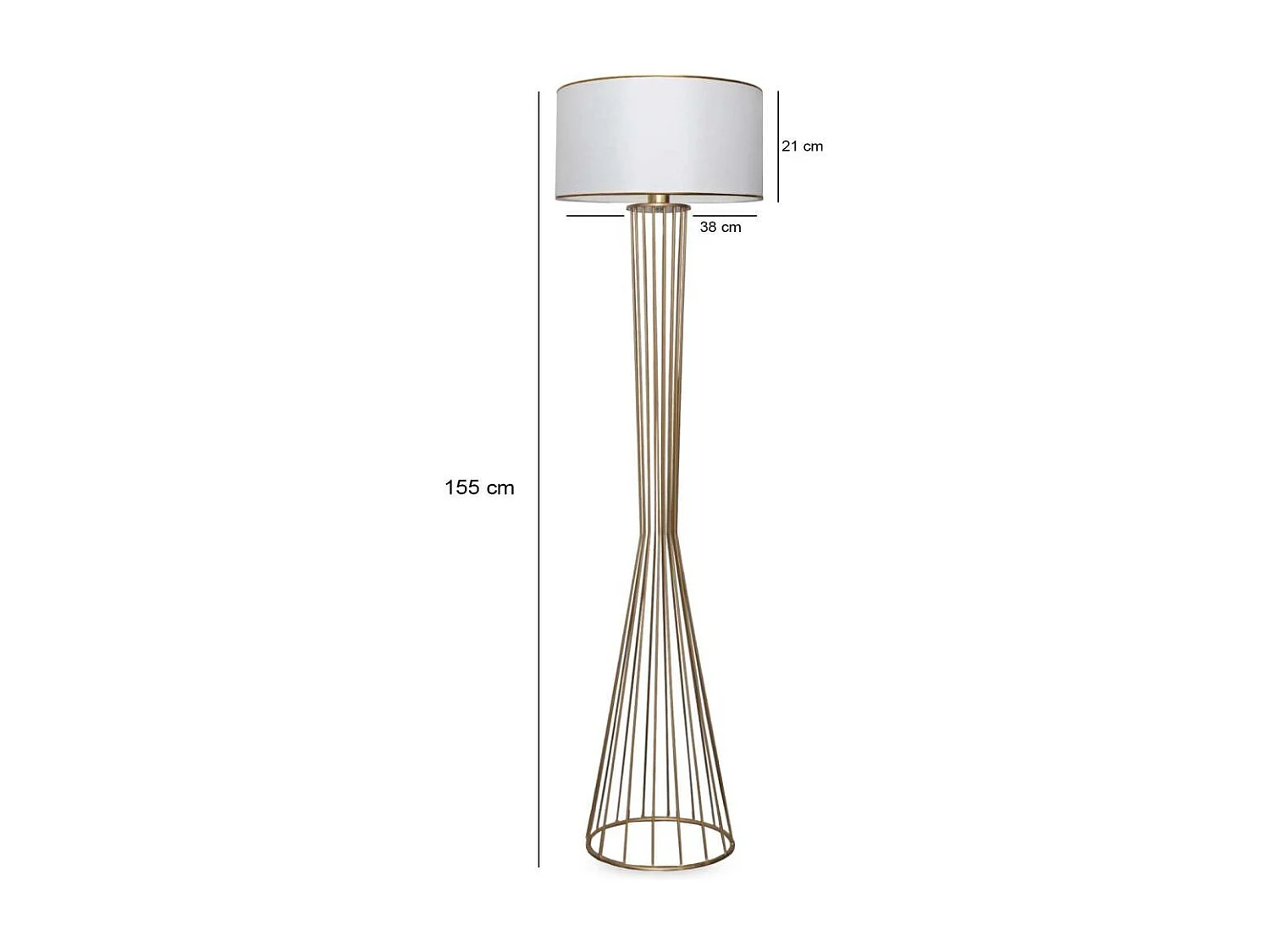 Lampadaire en métal doré Lamp