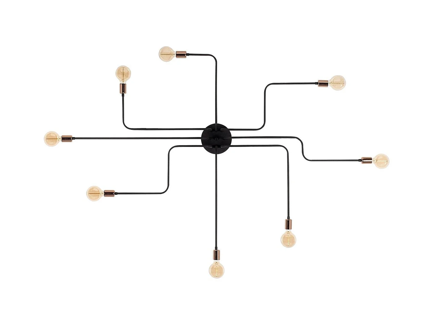 Applique murale 8 lampes Octa D190cm Métal Noir et Or