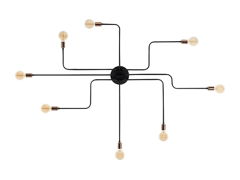 Applique murale 8 lampes Octa D190cm Métal Noir et Or