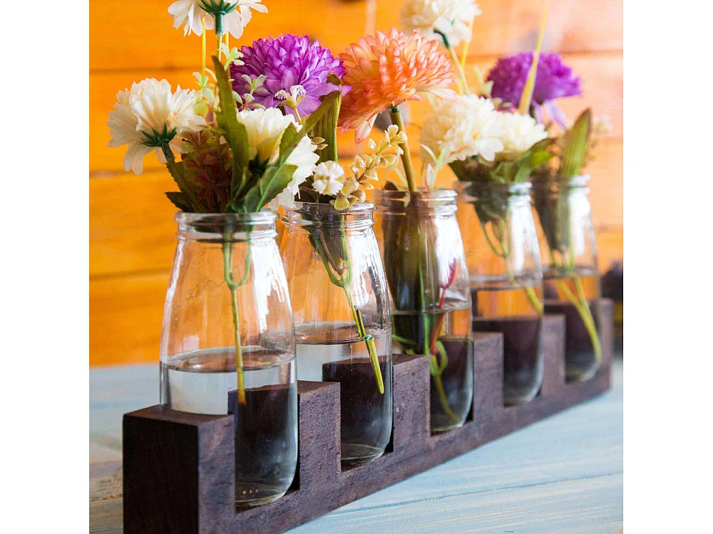 Soliflore en bois et verre Candy