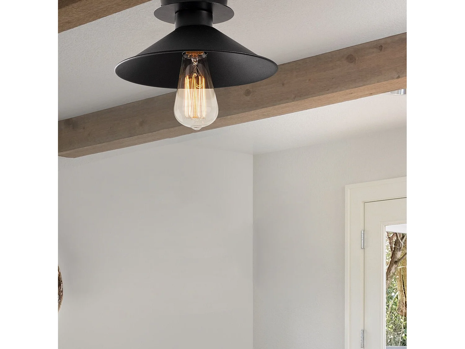 Plafonnier Hatilde D24cm Métal Noir