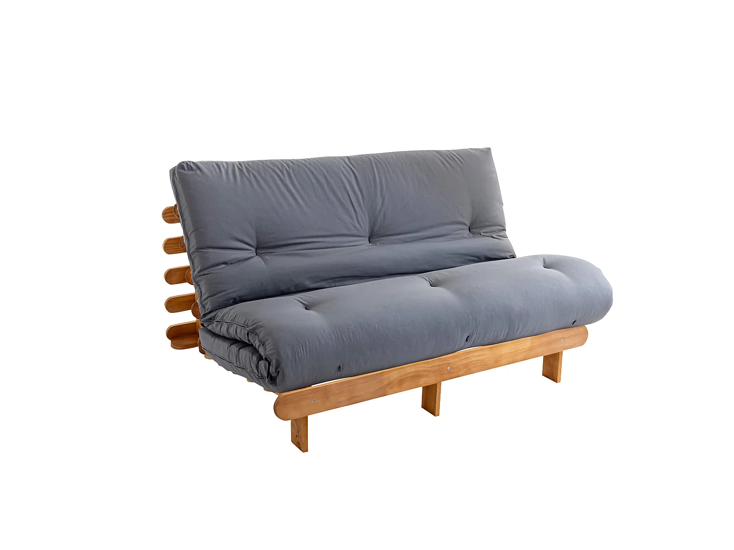 Matelas futon gris clair en coton 140x200