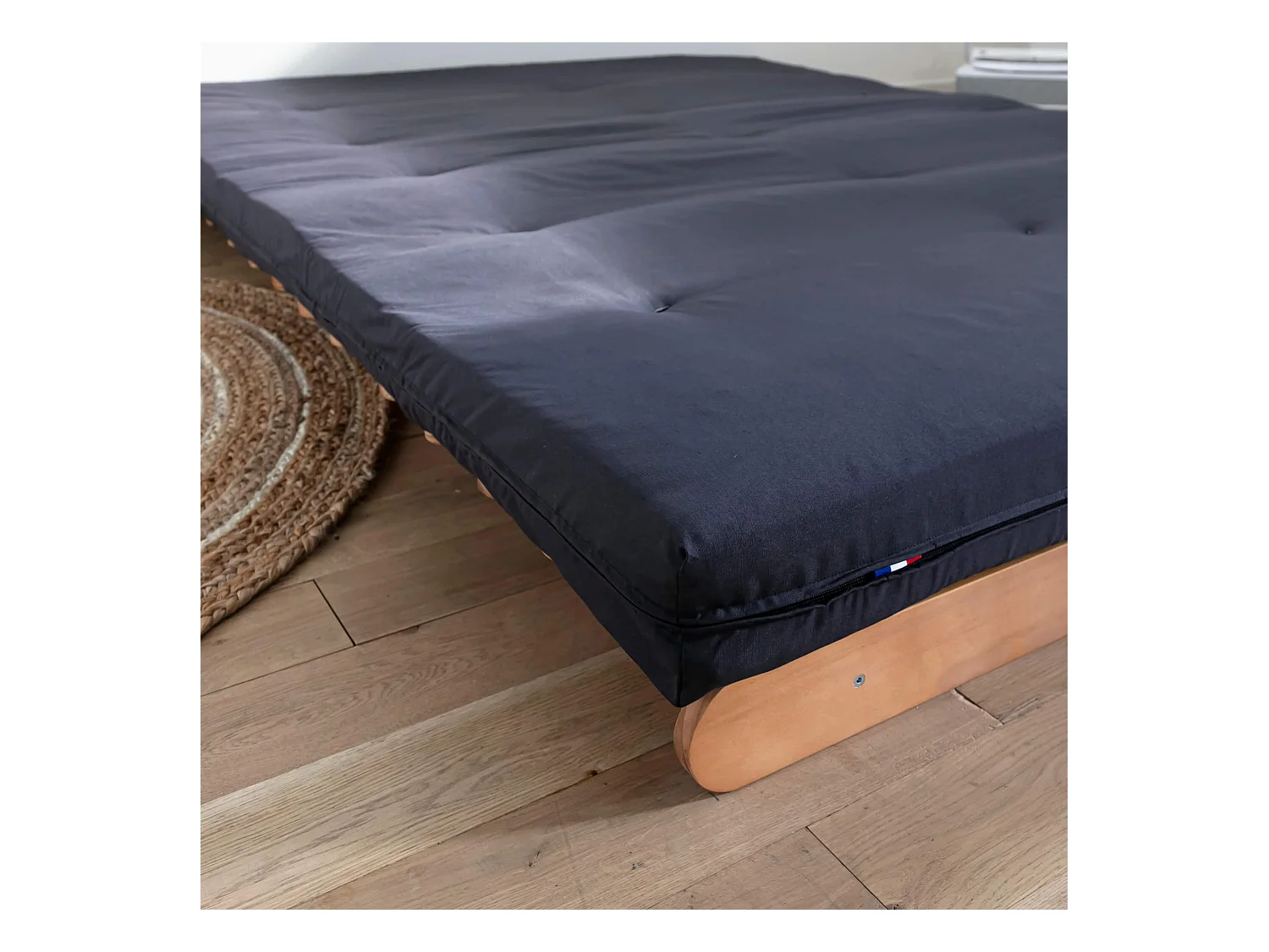 Matelas futon anthracite en coton 140x200