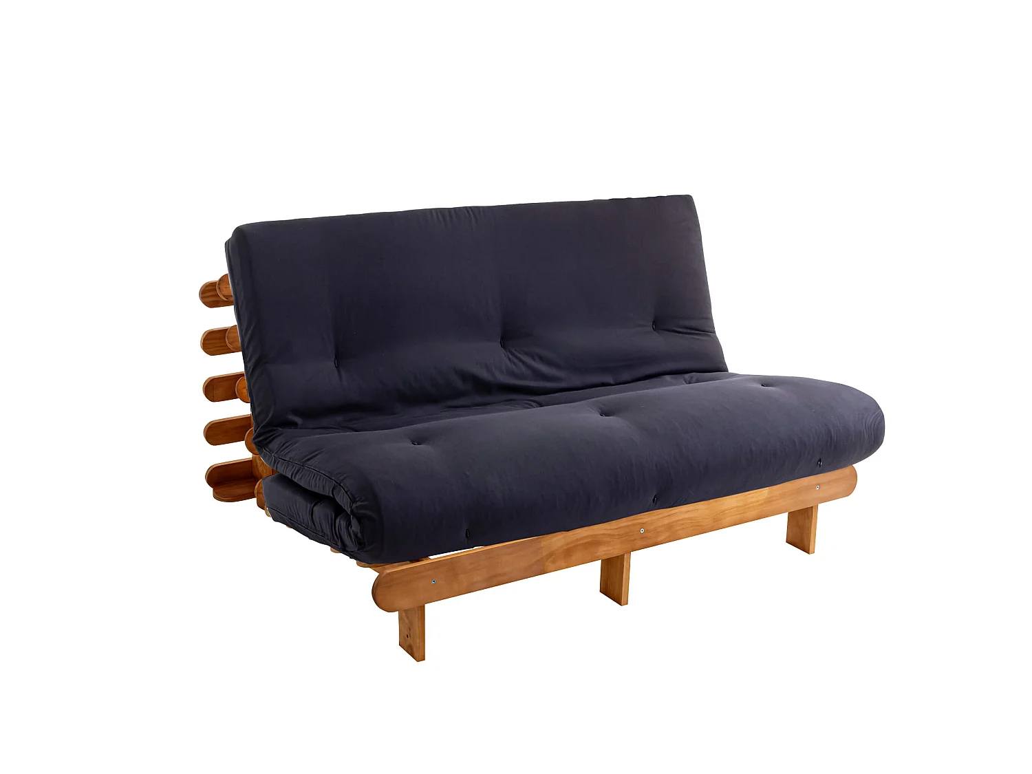 Matelas futon anthracite en coton 140x200