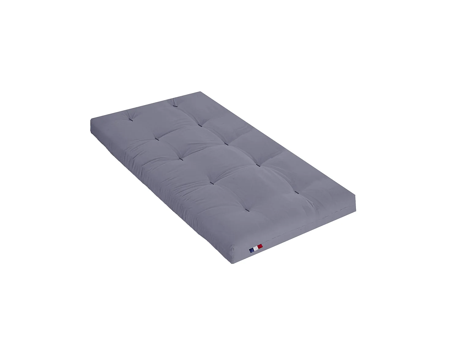 Matelas futon gris clair en coton 90x200