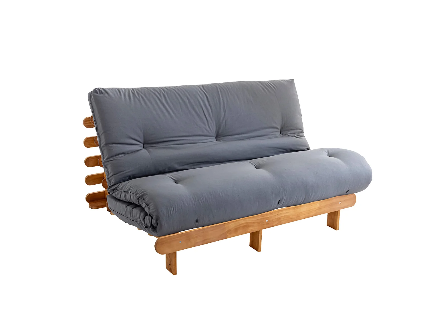 Matelas futon gris clair en coton 90x200