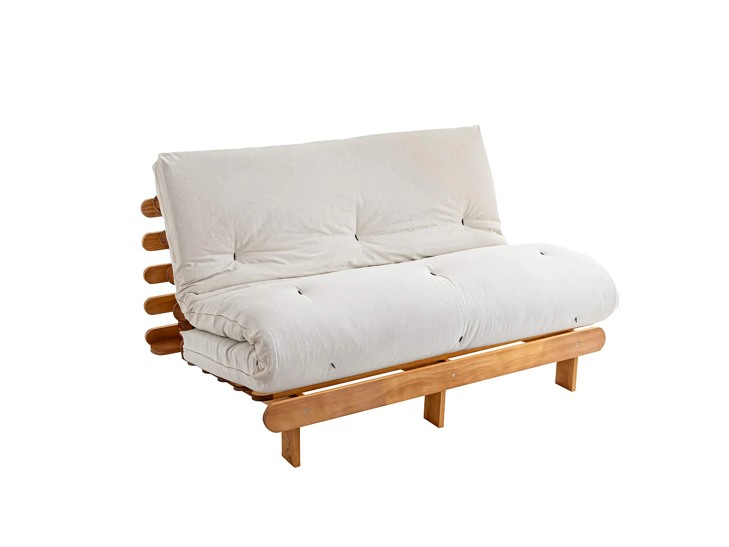 Matelas futon écru en coton 90x200