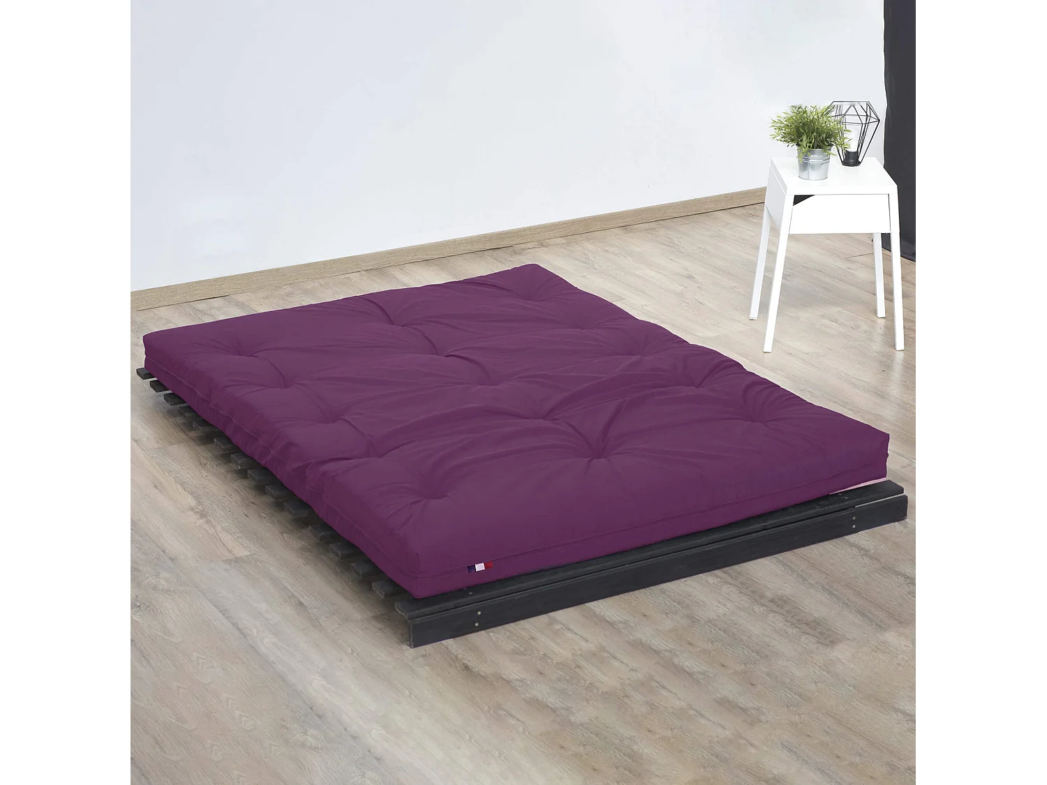Matelas futon aubergine en coton 90x190
