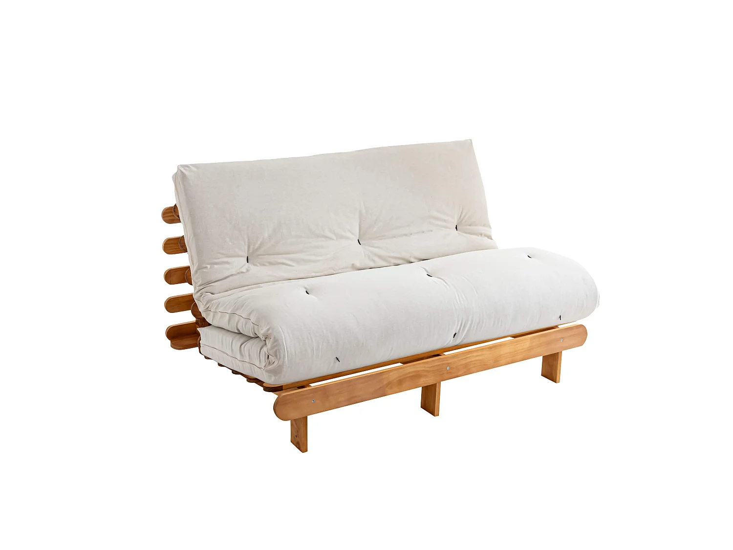 Matelas futon écru en coton 140x190