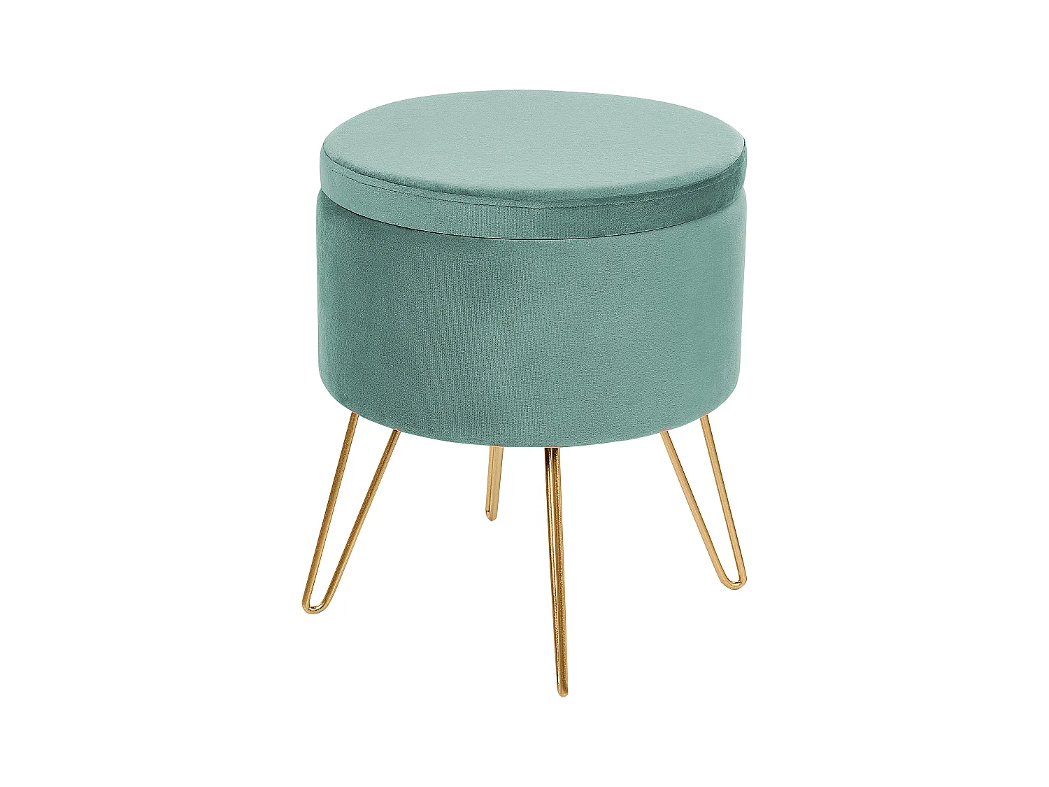 Poef met opbergruimte SILAS Fluweel Mintgroen 42 cm 42 cm 44 cm