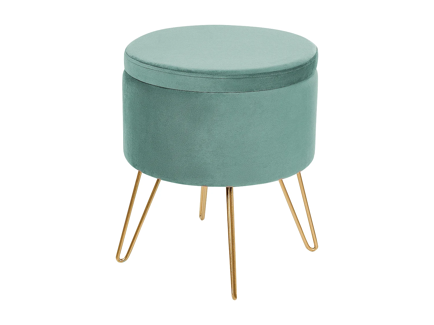 Pouf contenitore SILAS Velluto Verde menta 42 cm 42 cm 44 cm