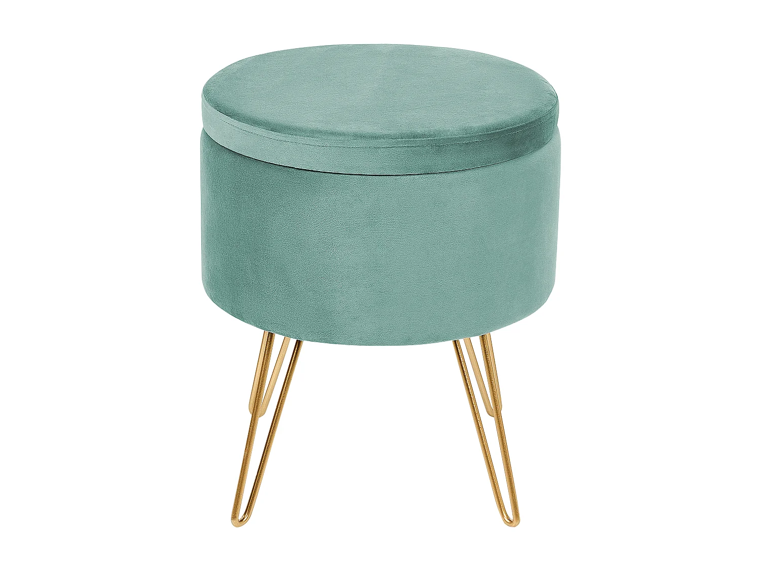 Pouf contenitore SILAS Velluto Verde menta 42 cm 42 cm 44 cm