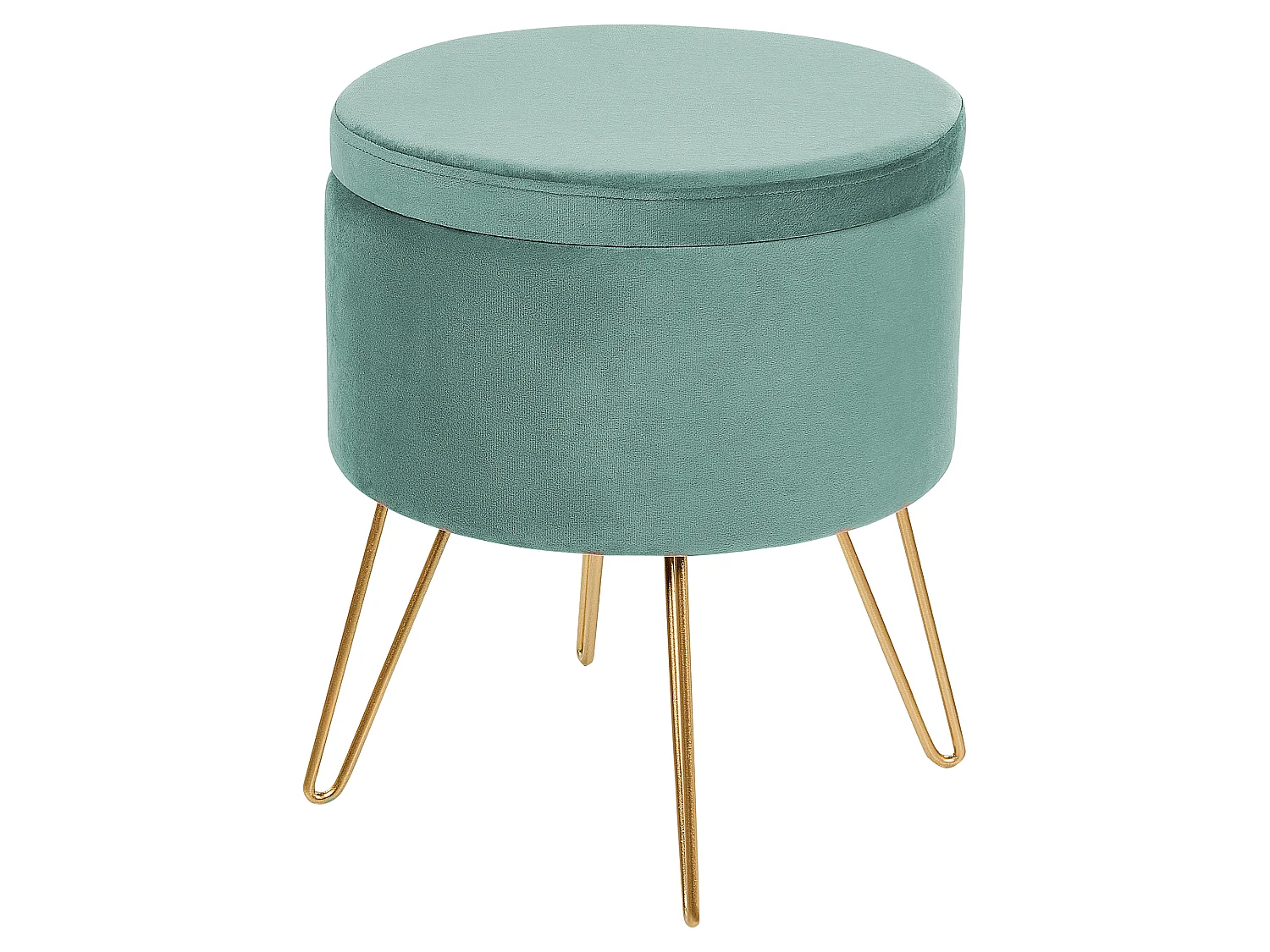 Pouf de rangement SILAS Velours Vert menthe 42 cm 42 cm 44 cm