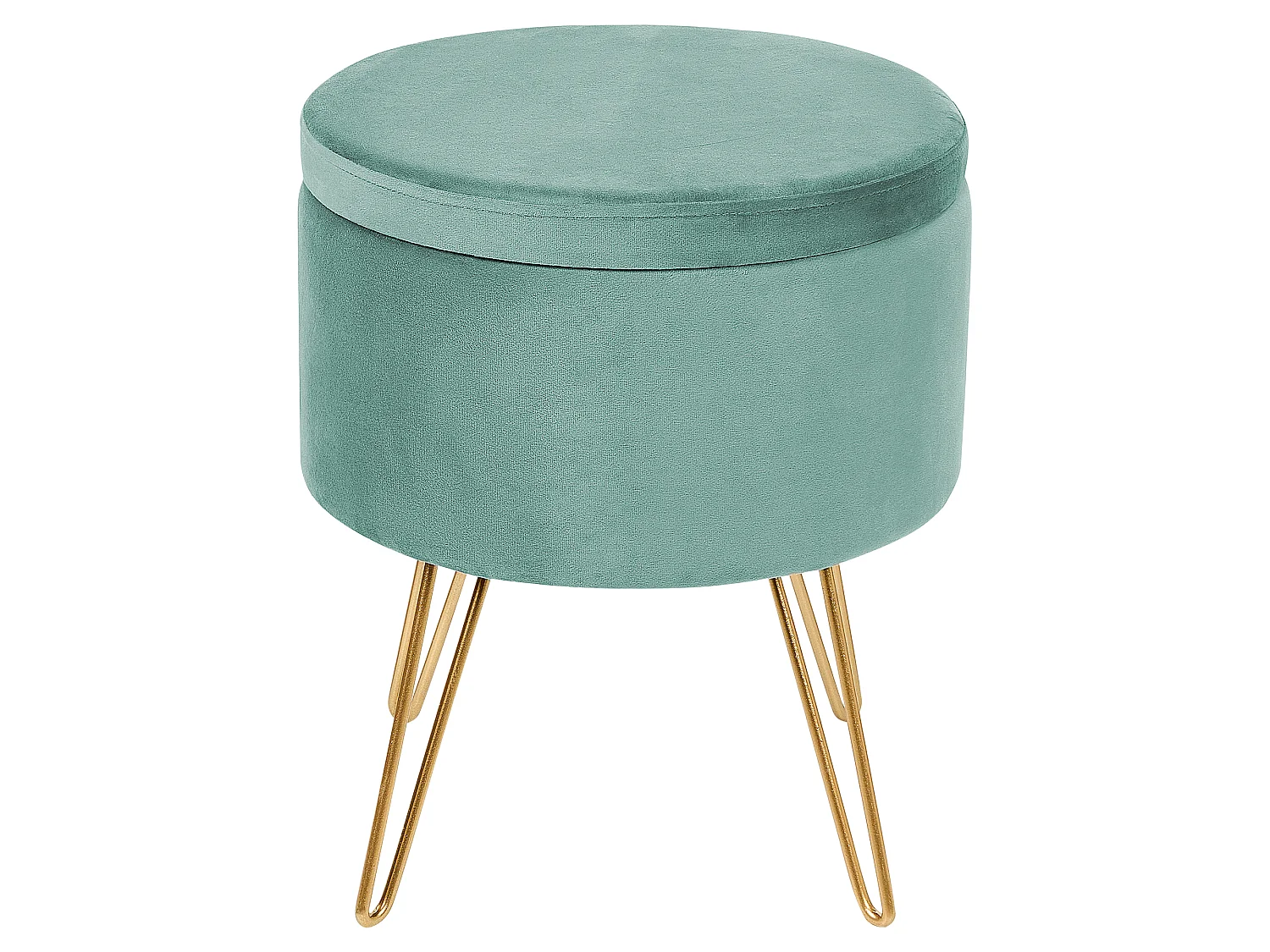 Pouf de rangement SILAS Velours Vert menthe 42 cm 42 cm 44 cm