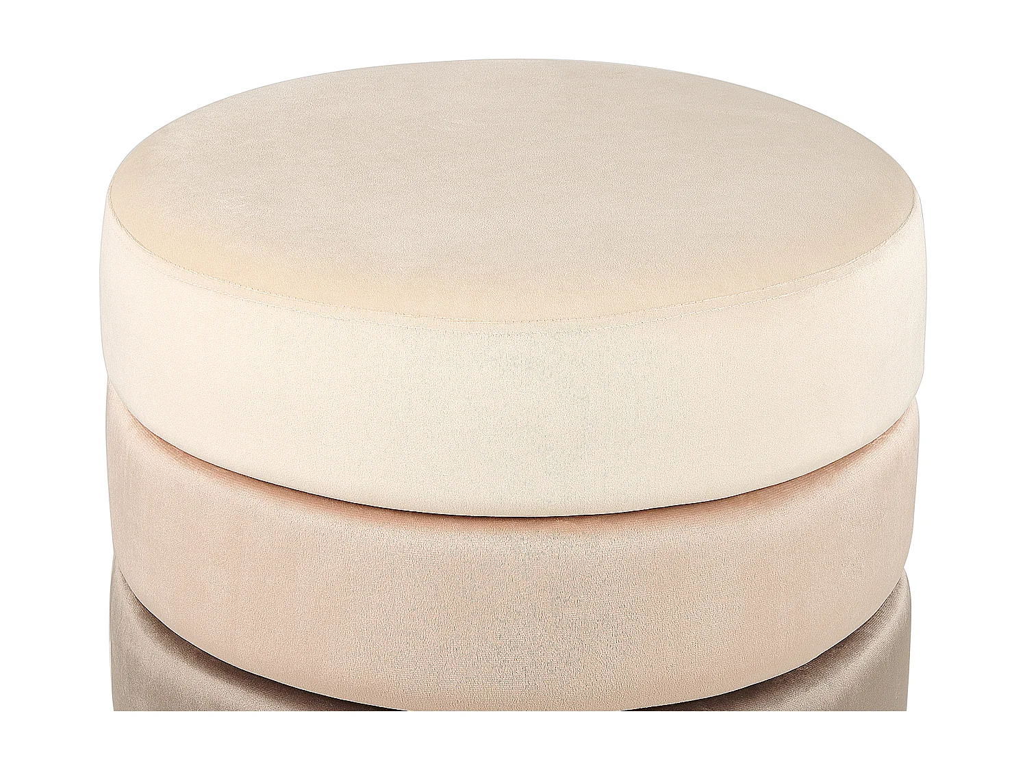 Poef LOUIN Fluweel Beige 48 cm 48 cm 41 cm