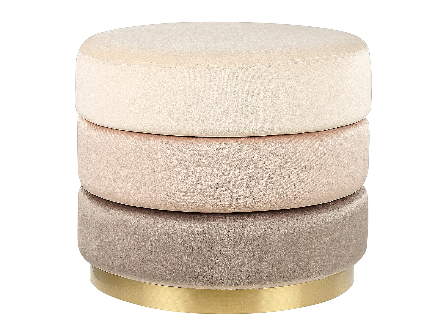 Pouf LOUIN Velluto Beige 48 cm 48 cm 41 cm