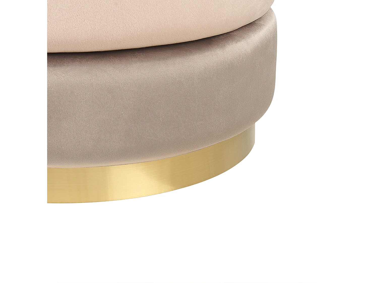 Poef LOUIN Fluweel Beige 48 cm 48 cm 41 cm