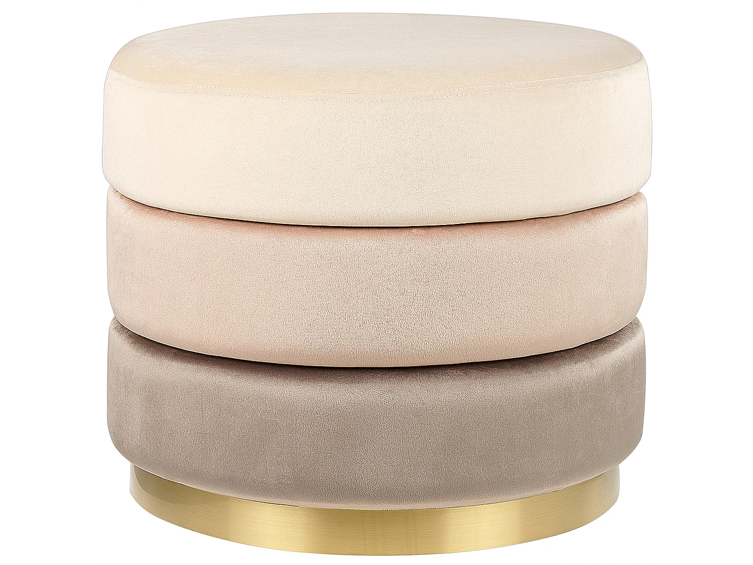 Pouf LOUIN Velours Beige 48 cm 48 cm 41 cm