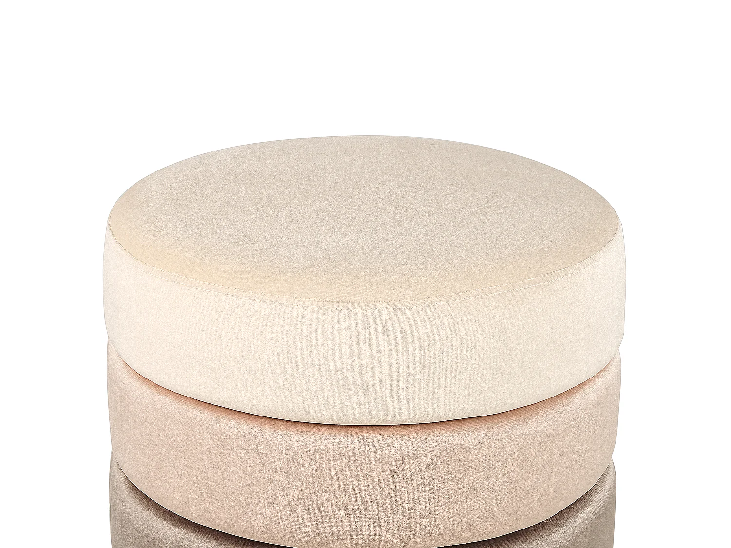 Pouf LOUIN Velours Beige 48 cm 48 cm 41 cm