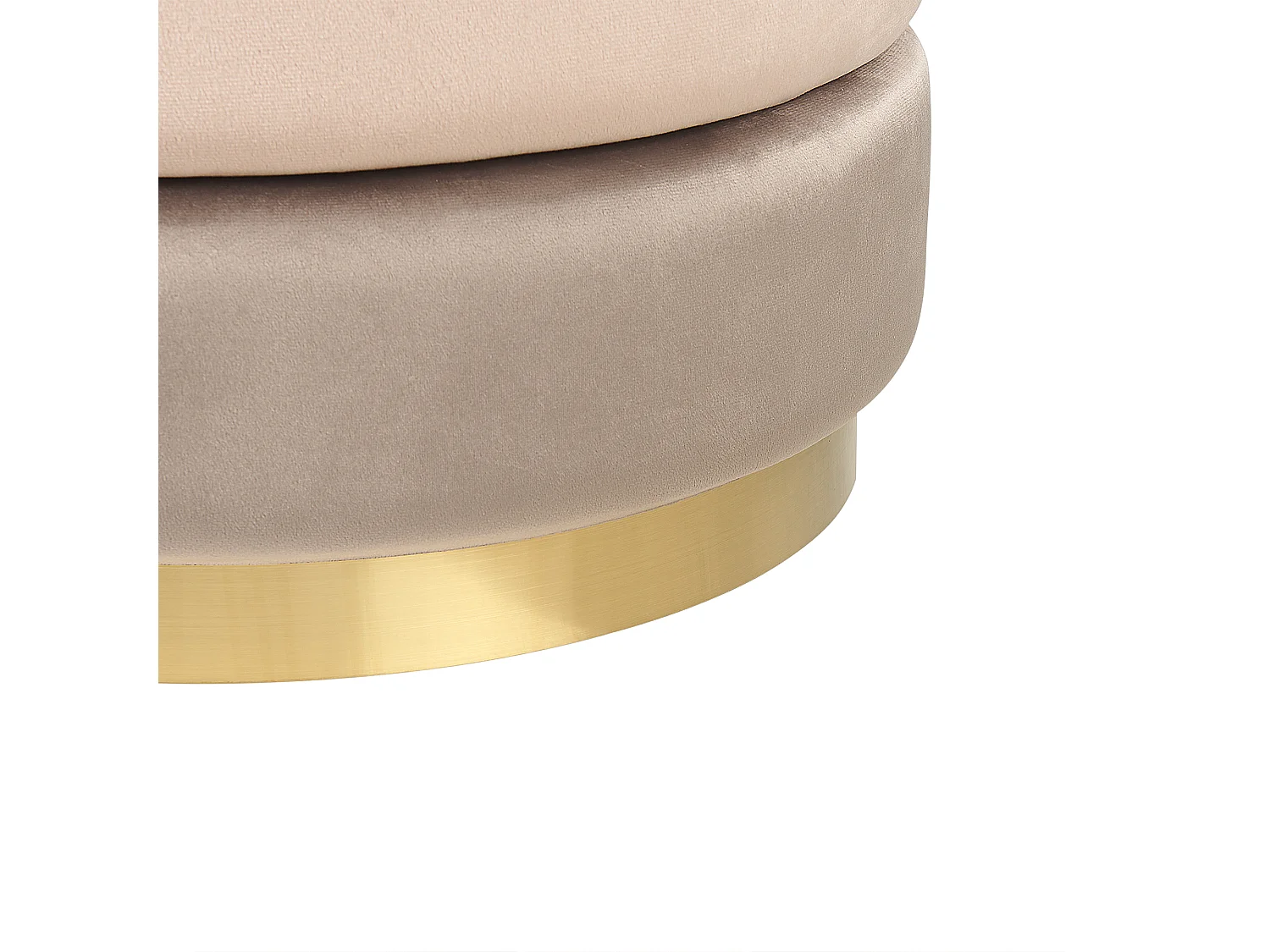 Pouf LOUIN Velours Beige 48 cm 48 cm 41 cm