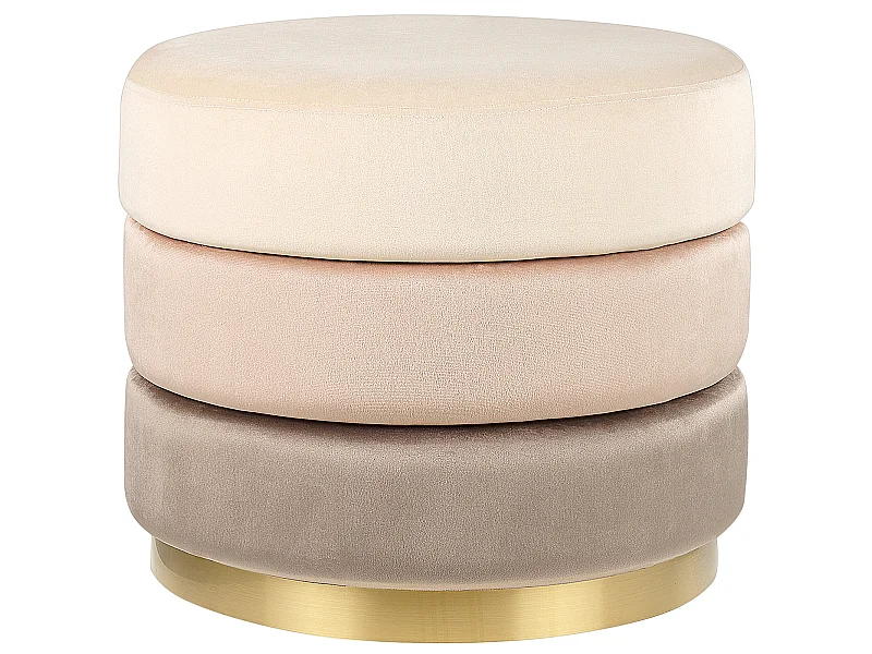 Pouf LOUIN Velluto Beige 48 cm 48 cm 41 cm