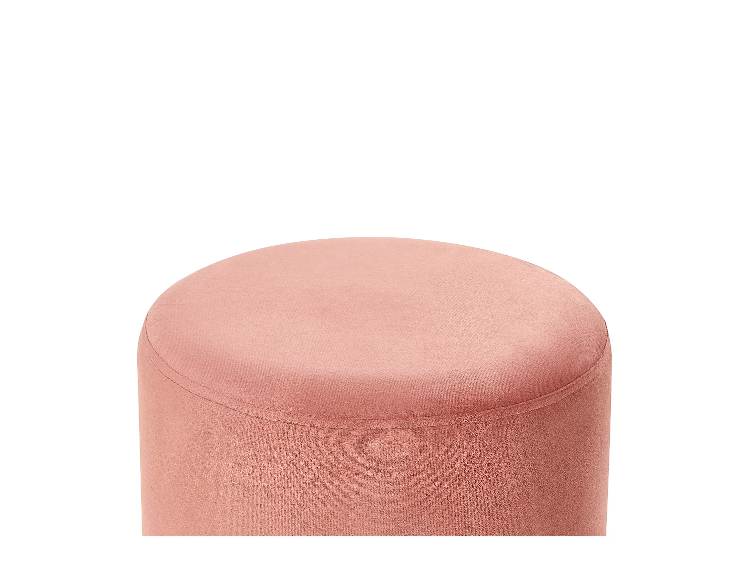 Pouf Hocker Samt rosa einfarbig rund ⌀ 35 cm mit Weiner-Geflecht modern Yankton