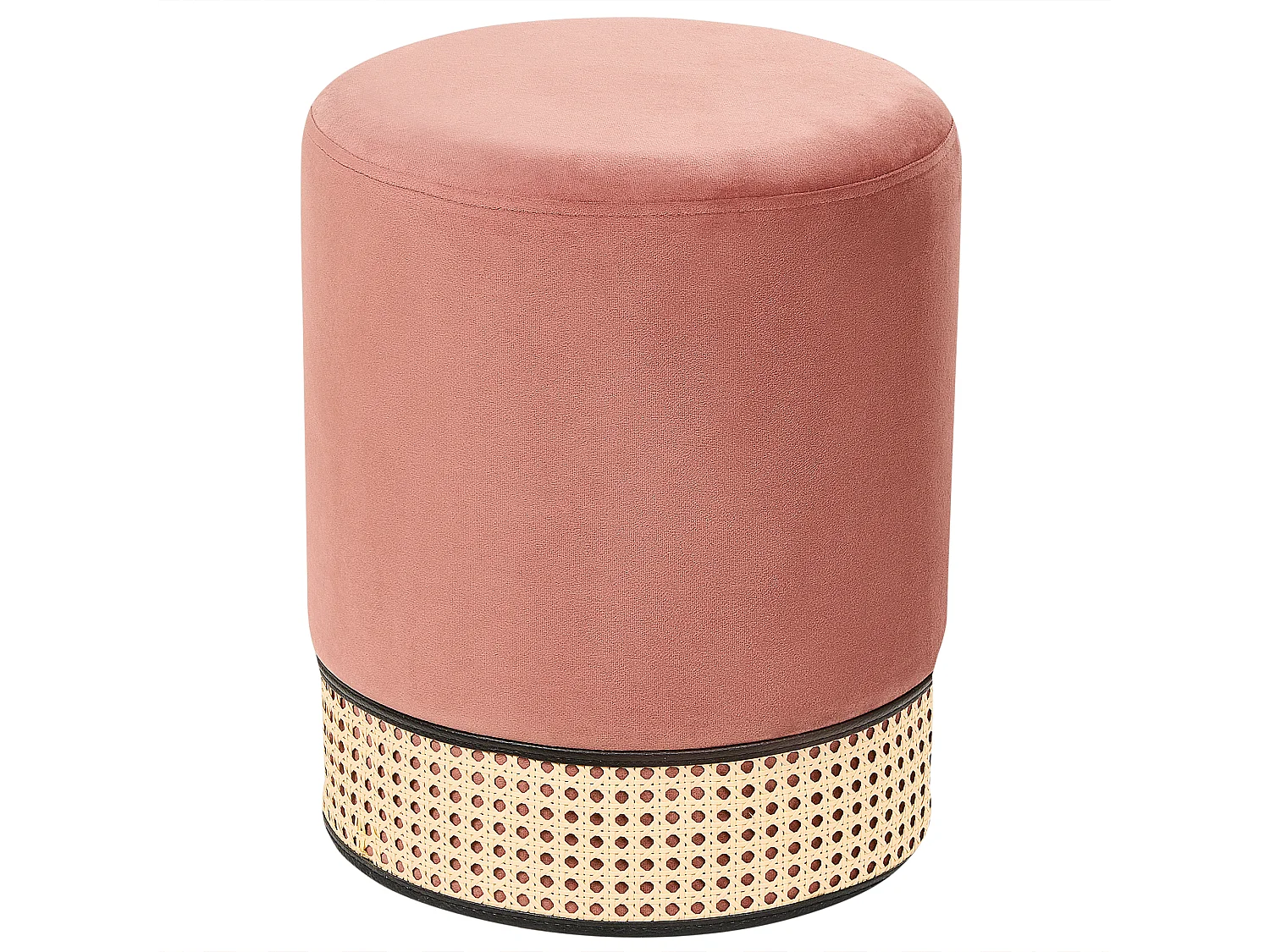 Pouf YANKTON Velluto Rosa 35 cm 35 cm 42 cm