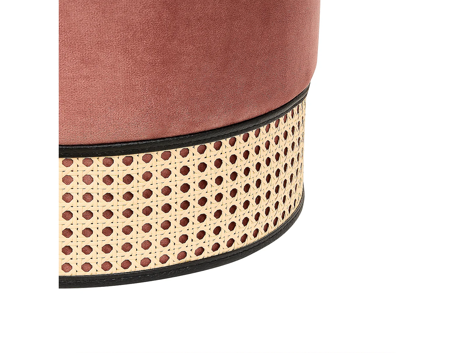 Pouf YANKTON Velluto Rosa 35 cm 35 cm 42 cm