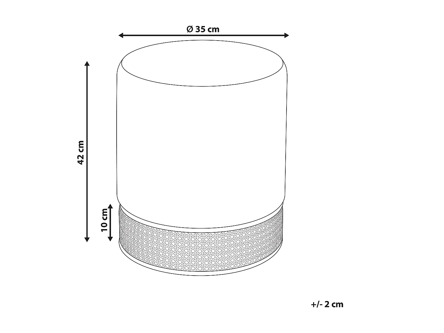 Pouf YANKTON Velluto Rosa 35 cm 35 cm 42 cm