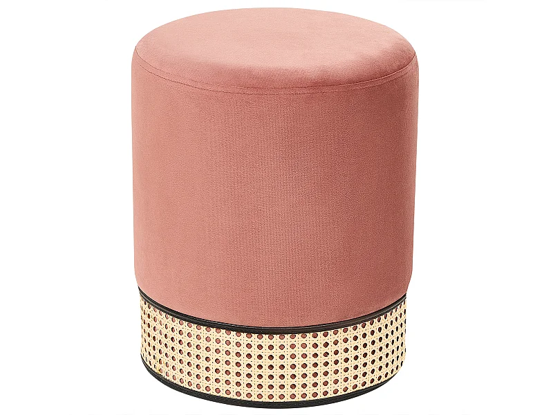 Pouf YANKTON Velours Rose