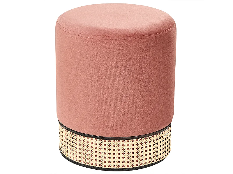 Pouf YANKTON Velluto Rosa 35 cm 35 cm 42 cm