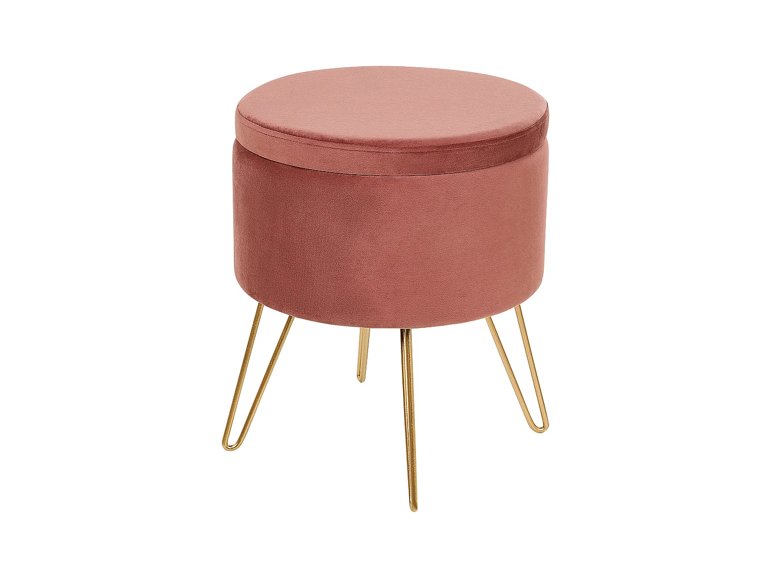Pouf de rangement SILAS Velours Rose